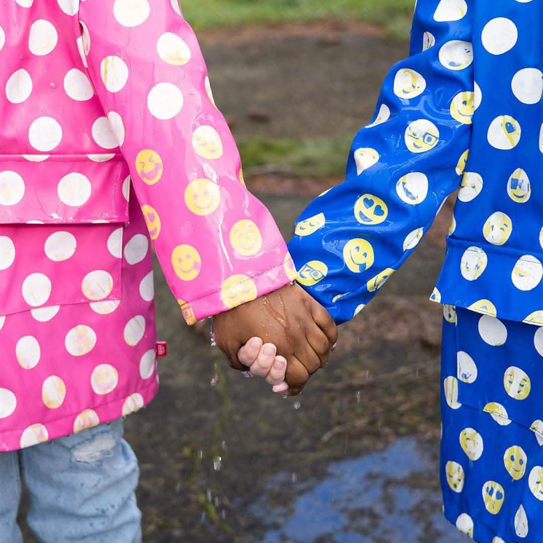 blue polka dot emoji magnetic singing in the raincoat - re-loved - Image 4