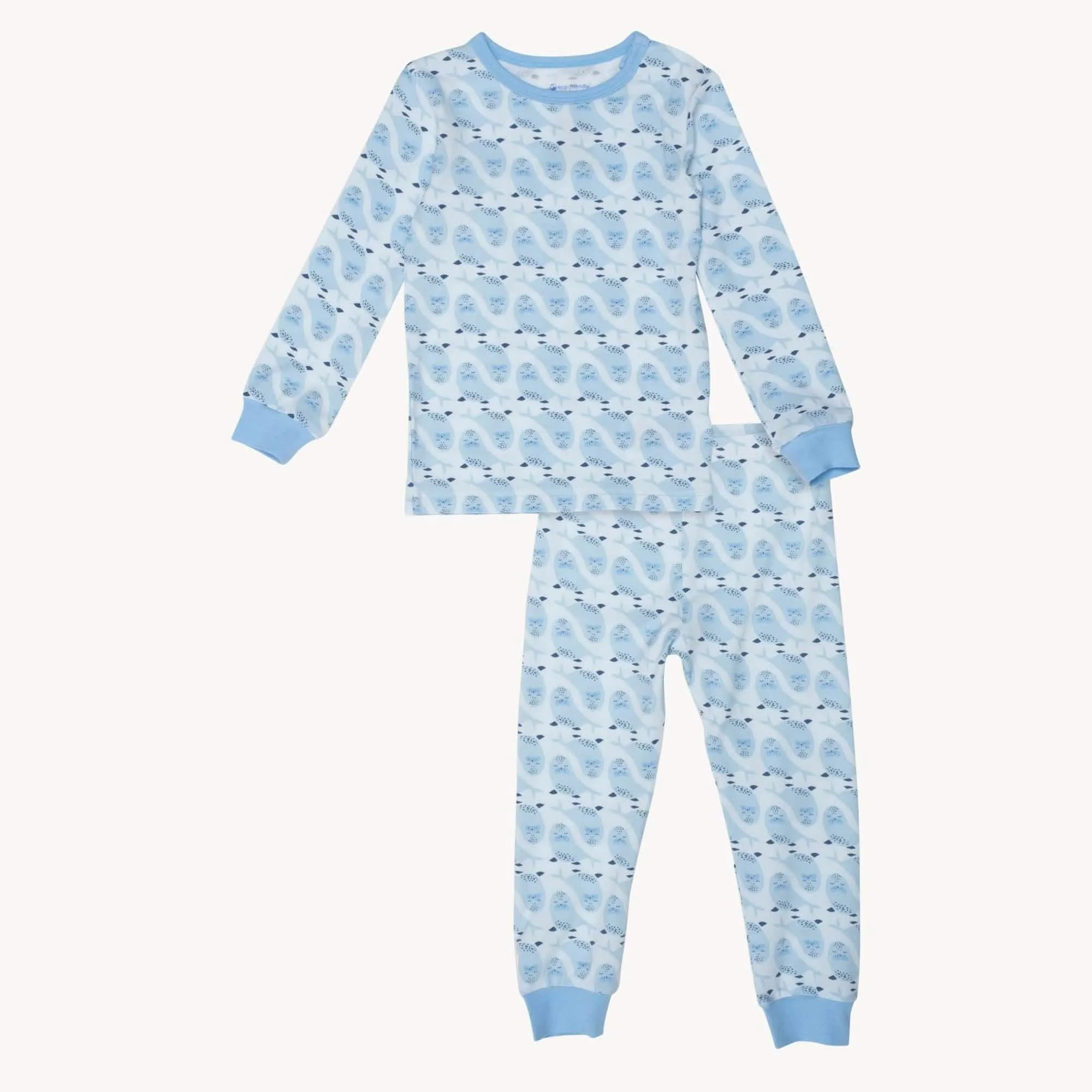 blue signed sealed delivered modal magnetic no drama pajama kids long sleeve set - re-loved - Image 2