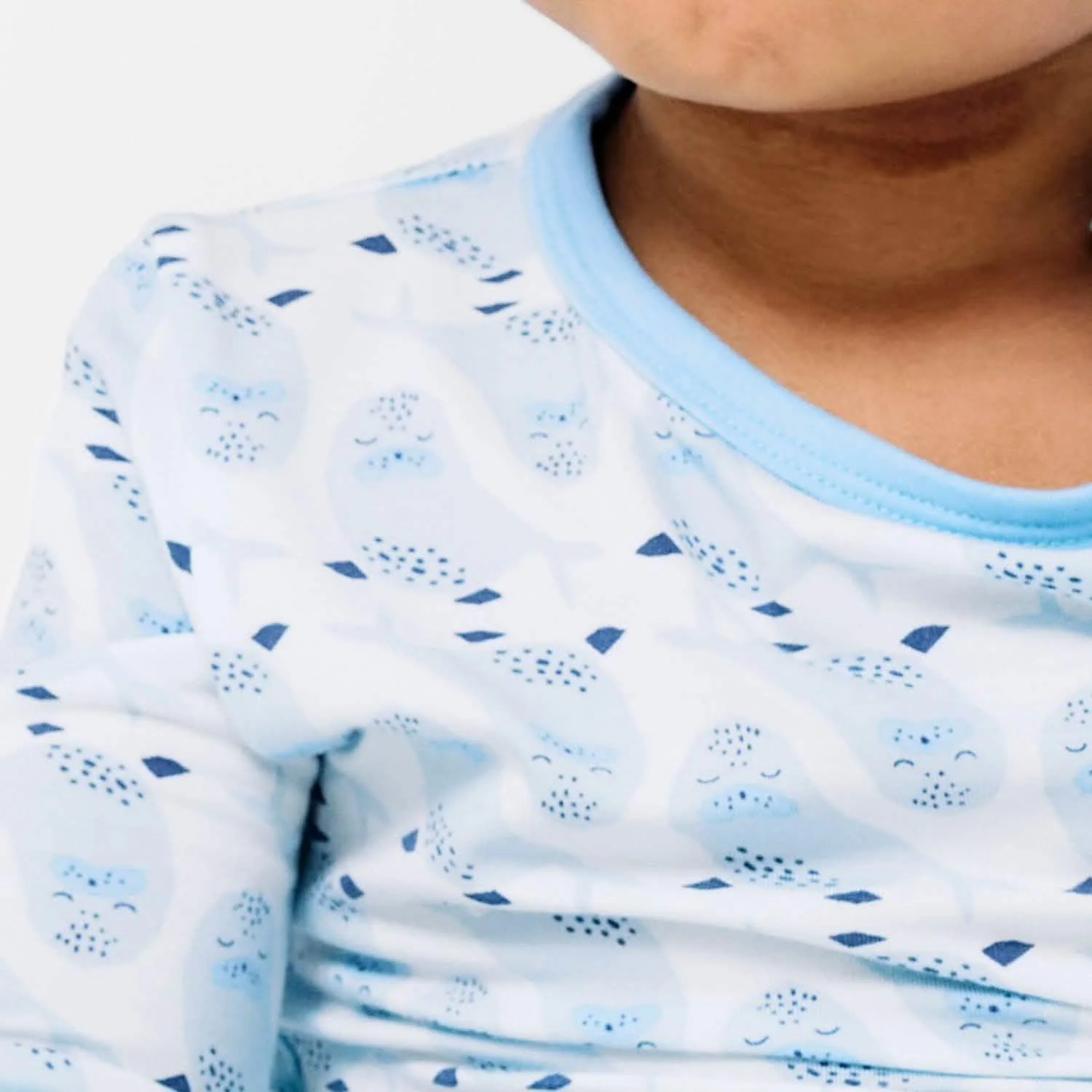blue signed sealed delivered modal magnetic no drama pajama kids long sleeve set - re-loved - Image 3