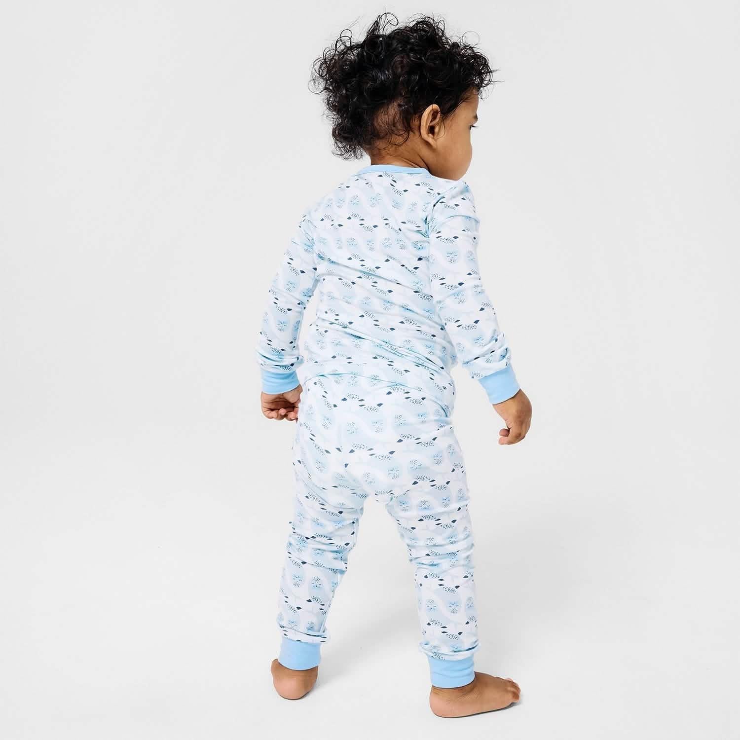 blue signed sealed delivered modal magnetic no drama pajama kids long sleeve set - re-loved - Image 4