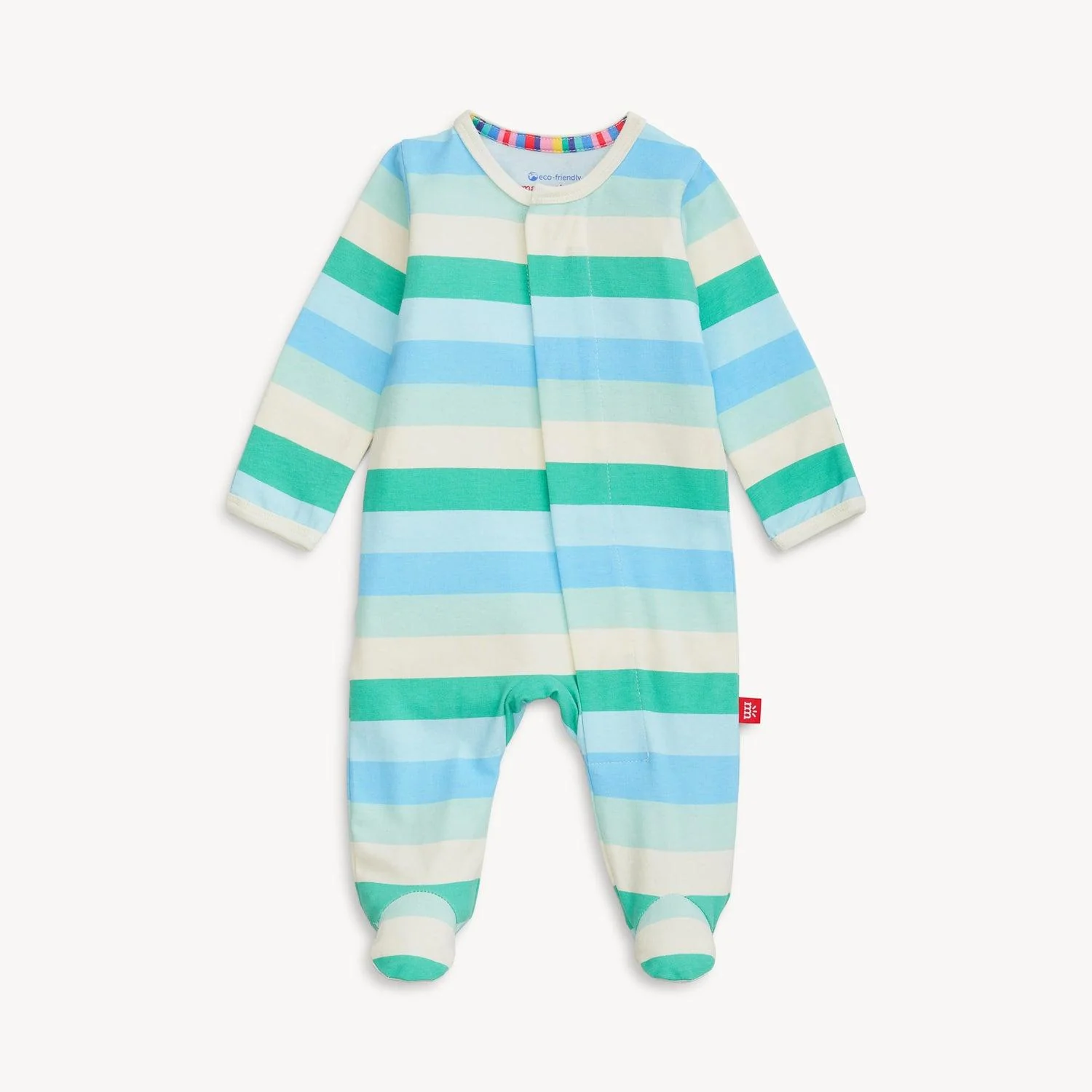 blue stripe cloudstretch™ magnetic parent favorite footie - re-loved