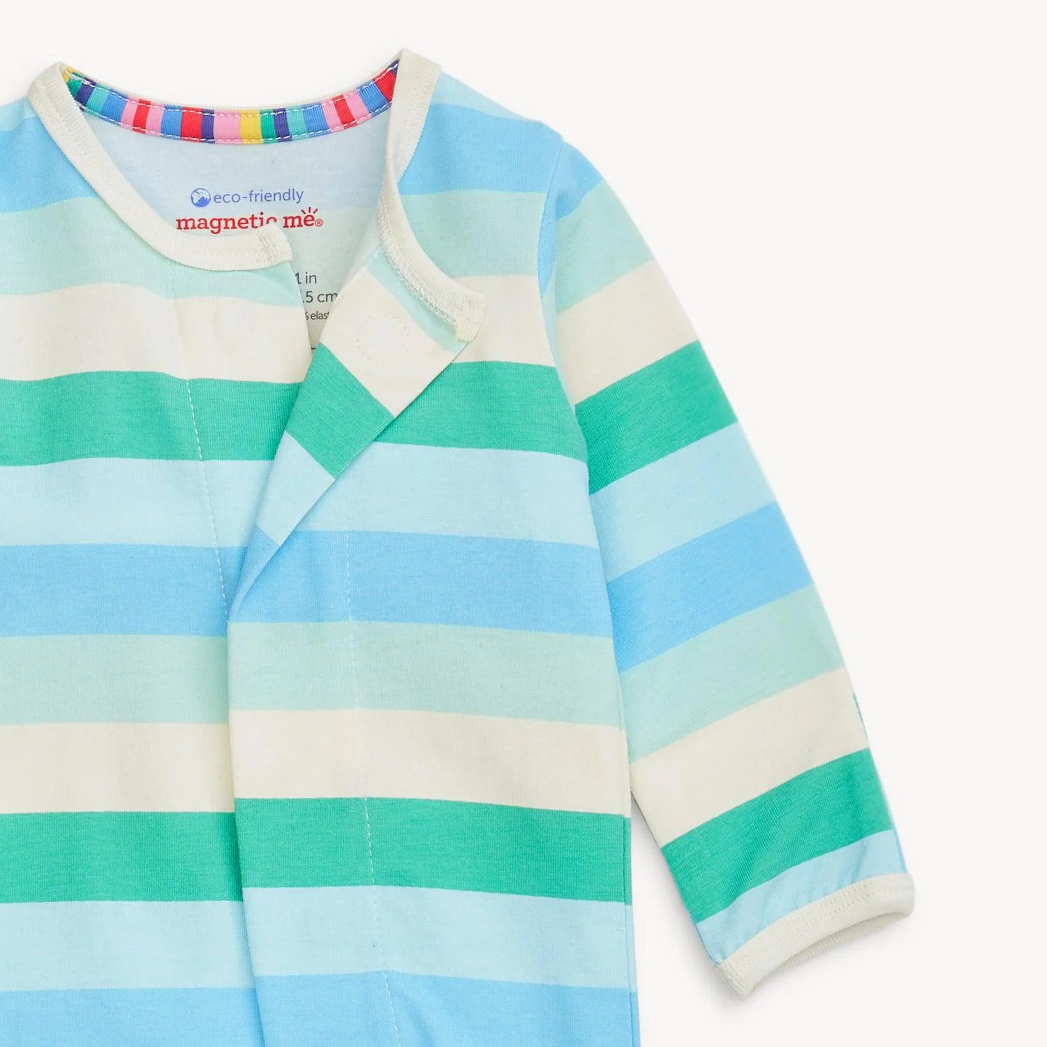 blue stripe cloudstretch™ magnetic parent favorite footie - re-loved - Image 2