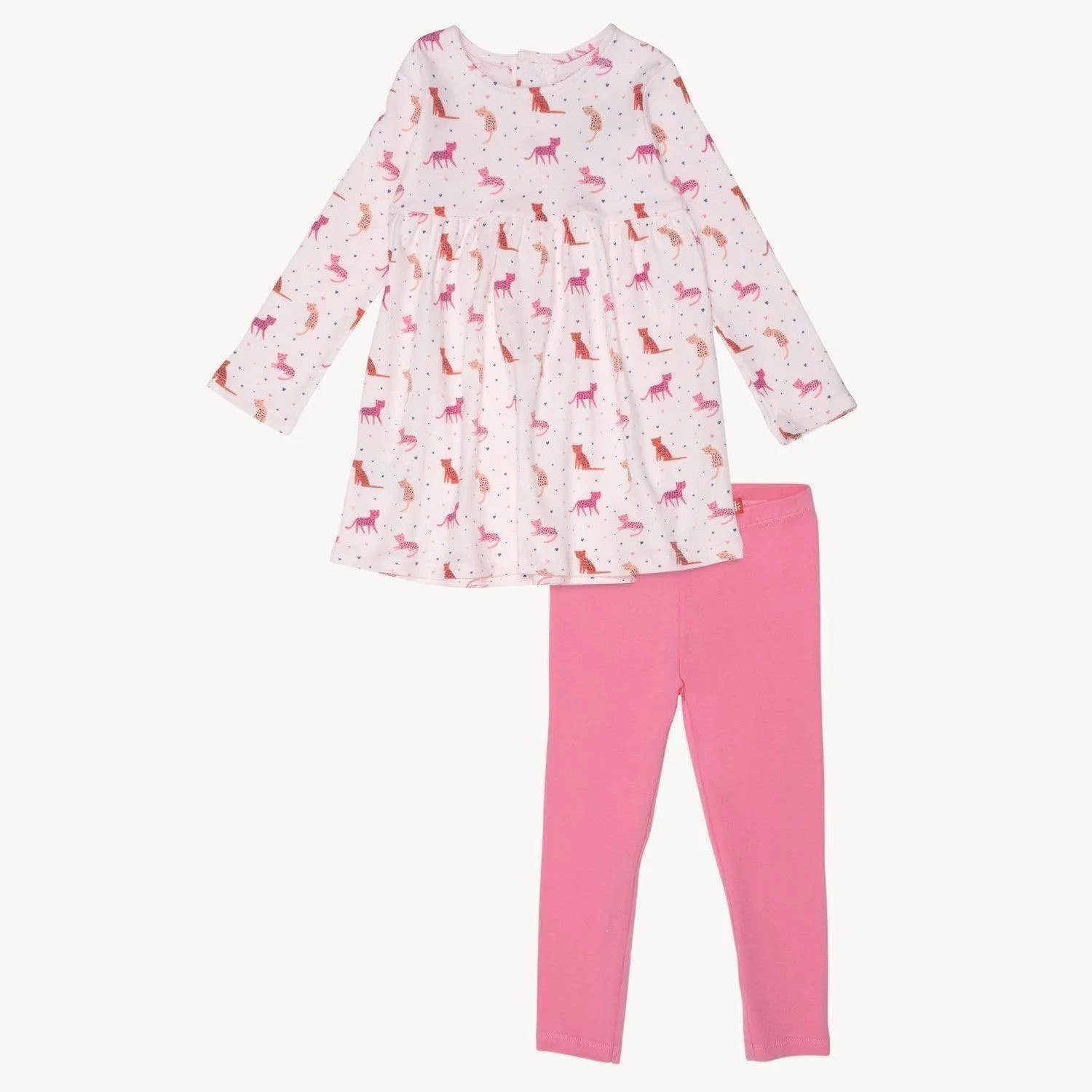 cheetah bonita organic cotton magnetic easy peasy dress + legging set - re-loved
