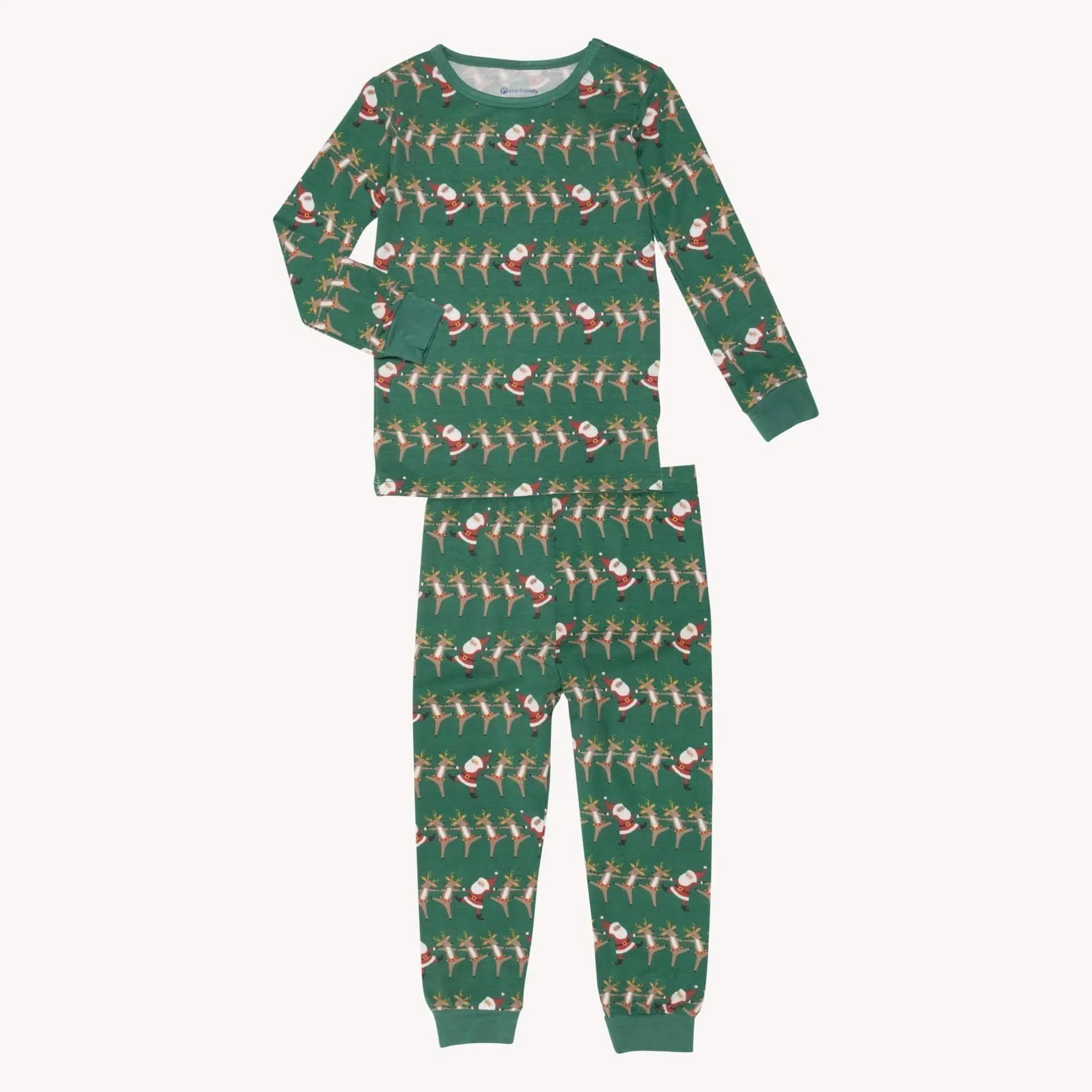 christmas can can modal magnetic no drama pajama kids long sleeve set - re-loved