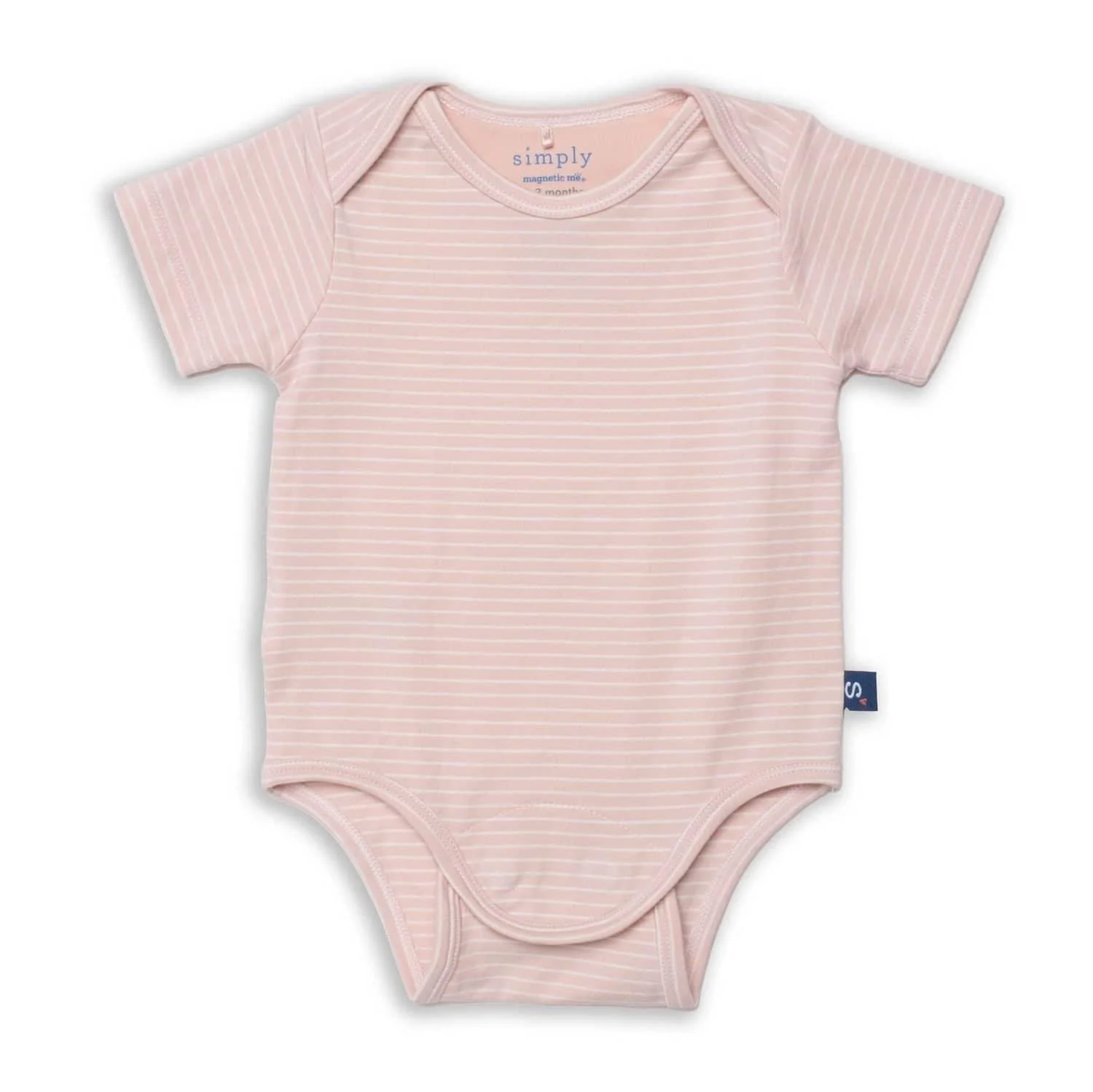 egret/peach stripe CloudStretch™ magnetic bodysuit - re-loved - Image 2