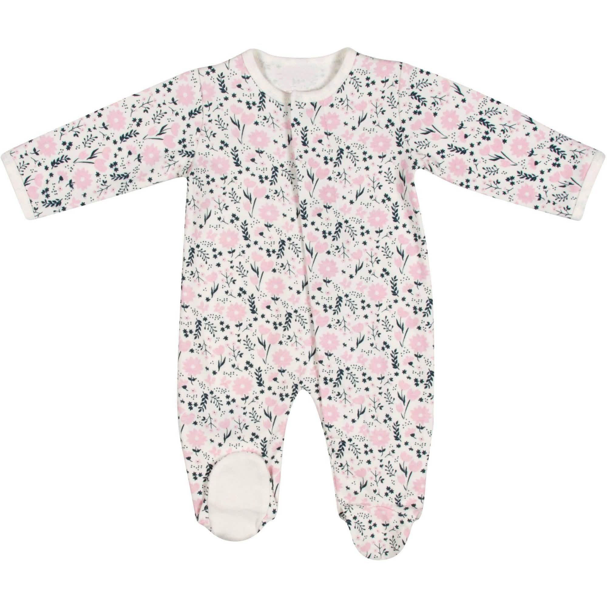 fall garden organic cotton magnetic footie - re-loved