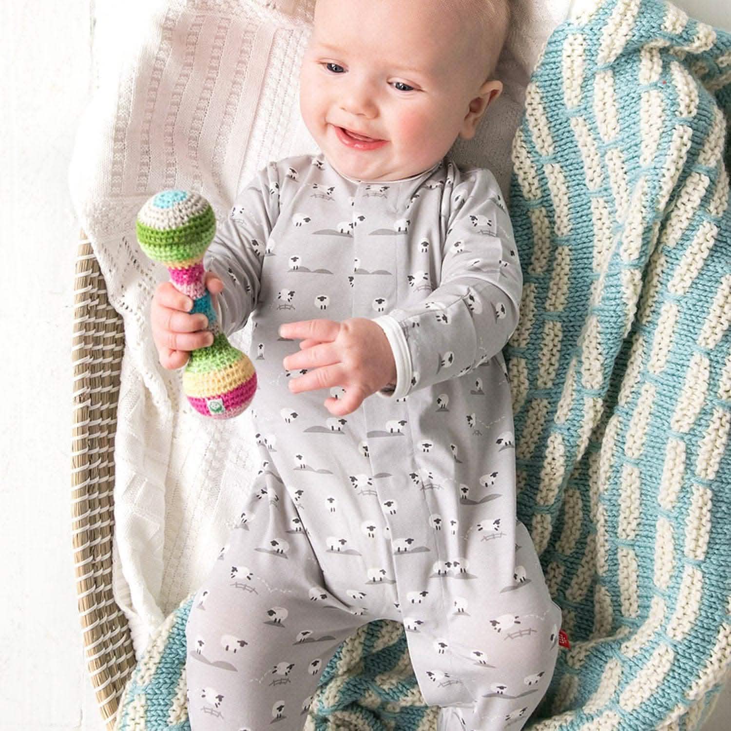gray baa baa baby modal magnetic parent favorite footie - re-loved - Image 2