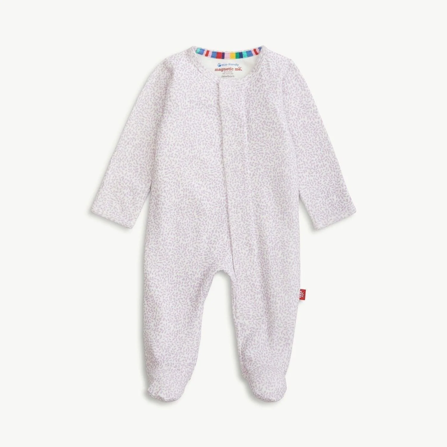 lilac foliage organic cotton magnetic parent favorite footie - re-loved