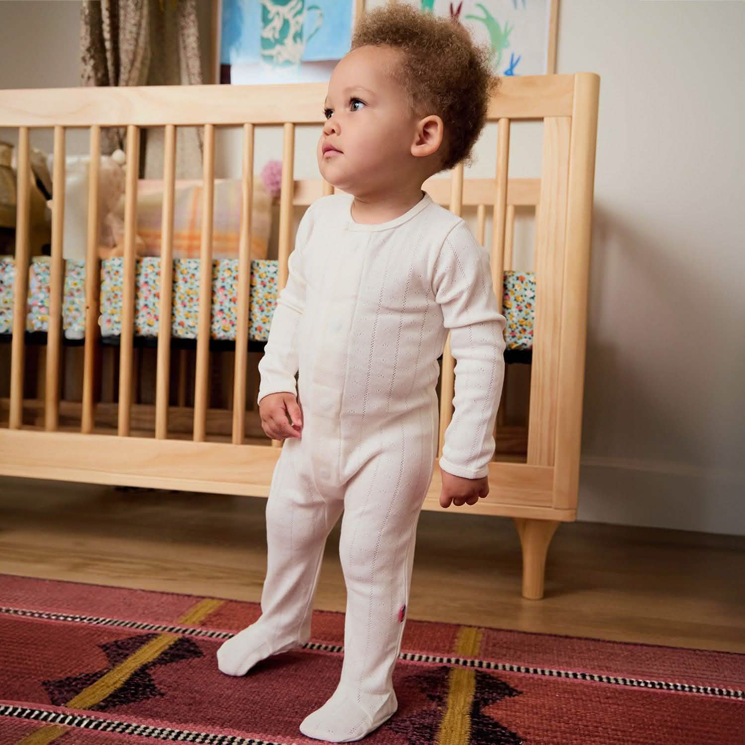 love lines tofu organic cotton pointelle magnetic parent favorite footie - re-loved - Image 6