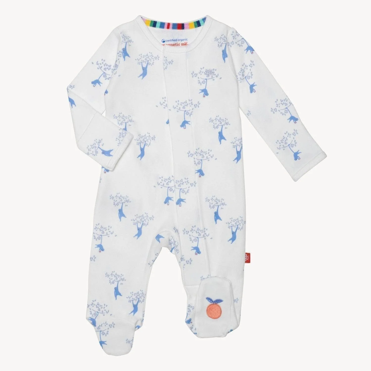 love our friend-chimp organic cotton magnetic parent favorite footie - re-loved - Image 5