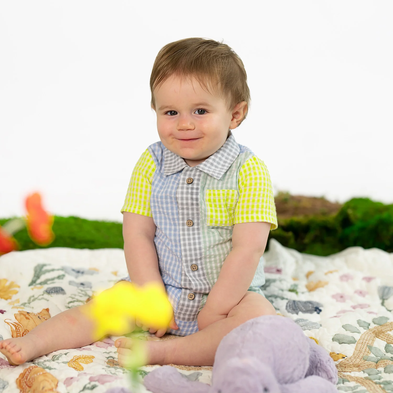 Magnetic Boys Collar Romper - re-loved - Image 2