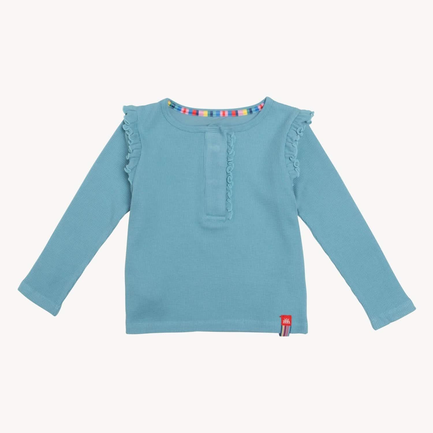 Magnetic Long Sleeve Shirt with Ruffle