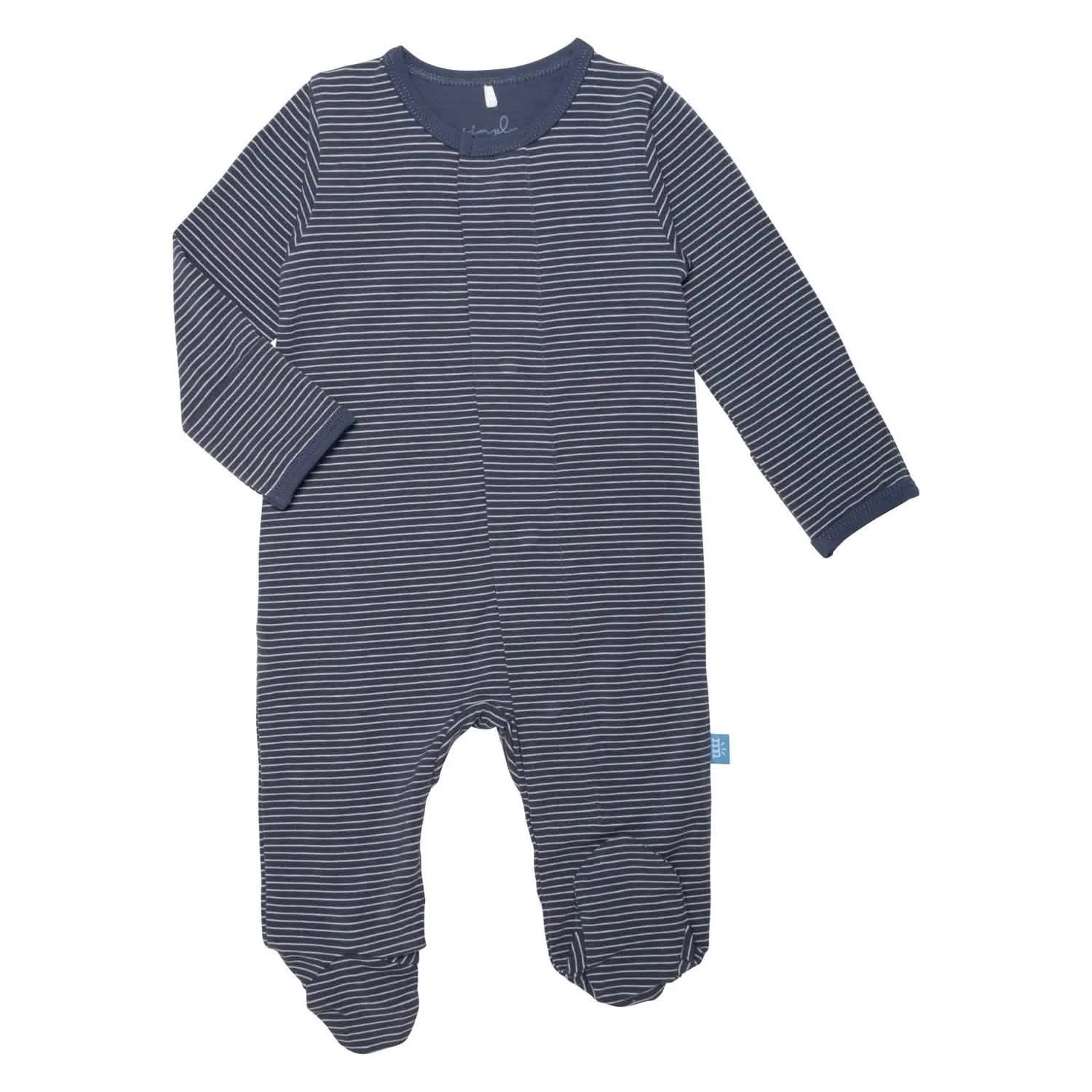 navy skinny stripe CloudStretch™ magnetic footie - re-loved - Image 2