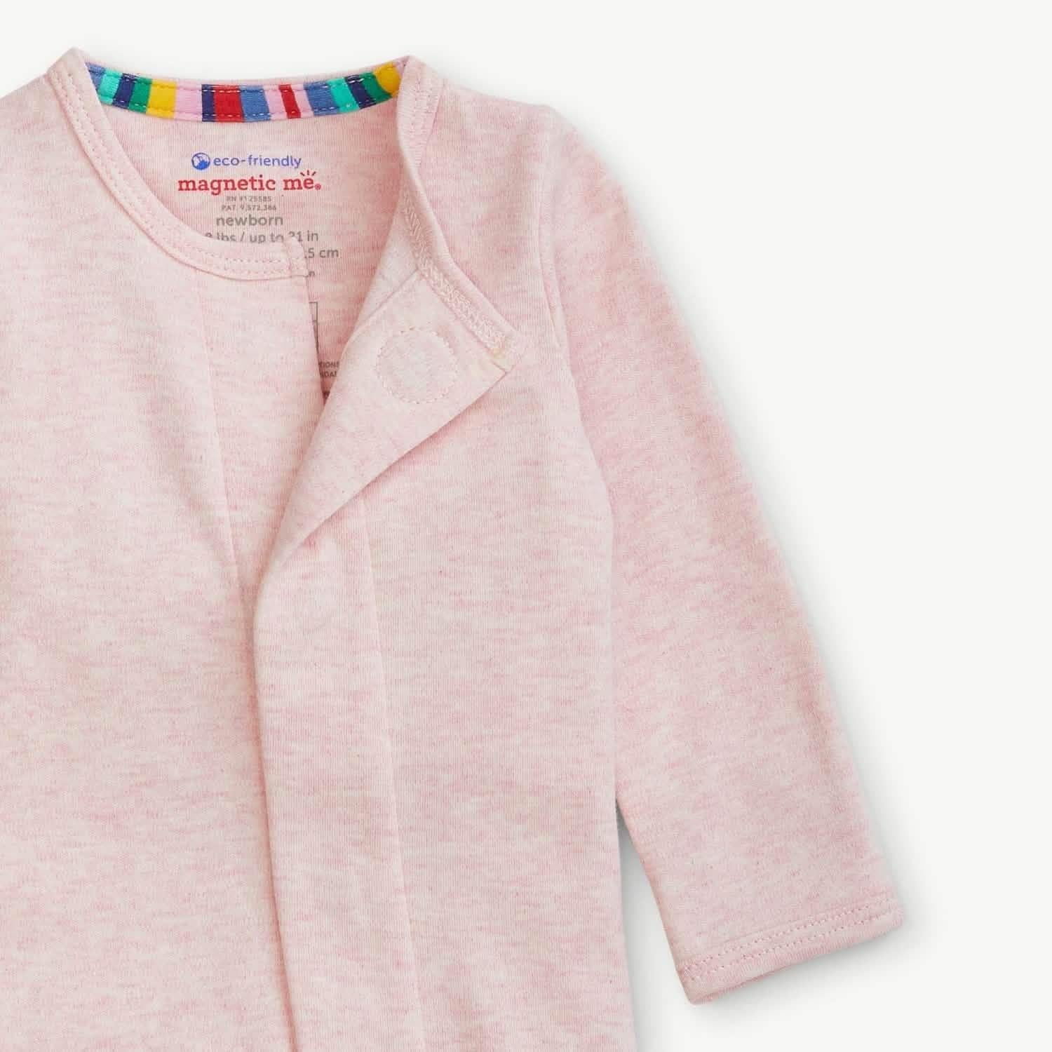 pink melange organic cotton magnetic coverall - re-loved - Image 2