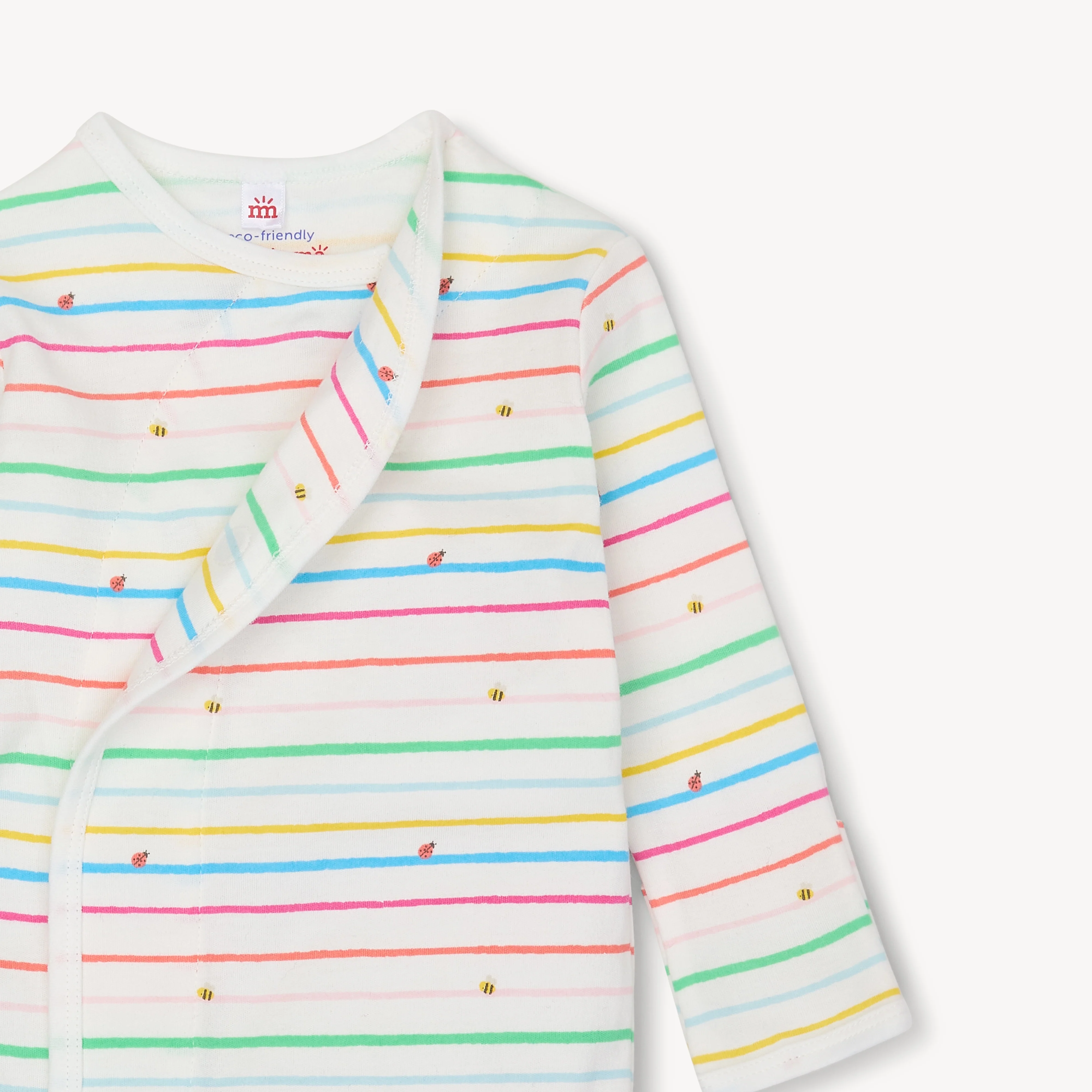 rainbow road organic cotton magnetic cozy sleeper gown + hat set - re-loved - Image 2