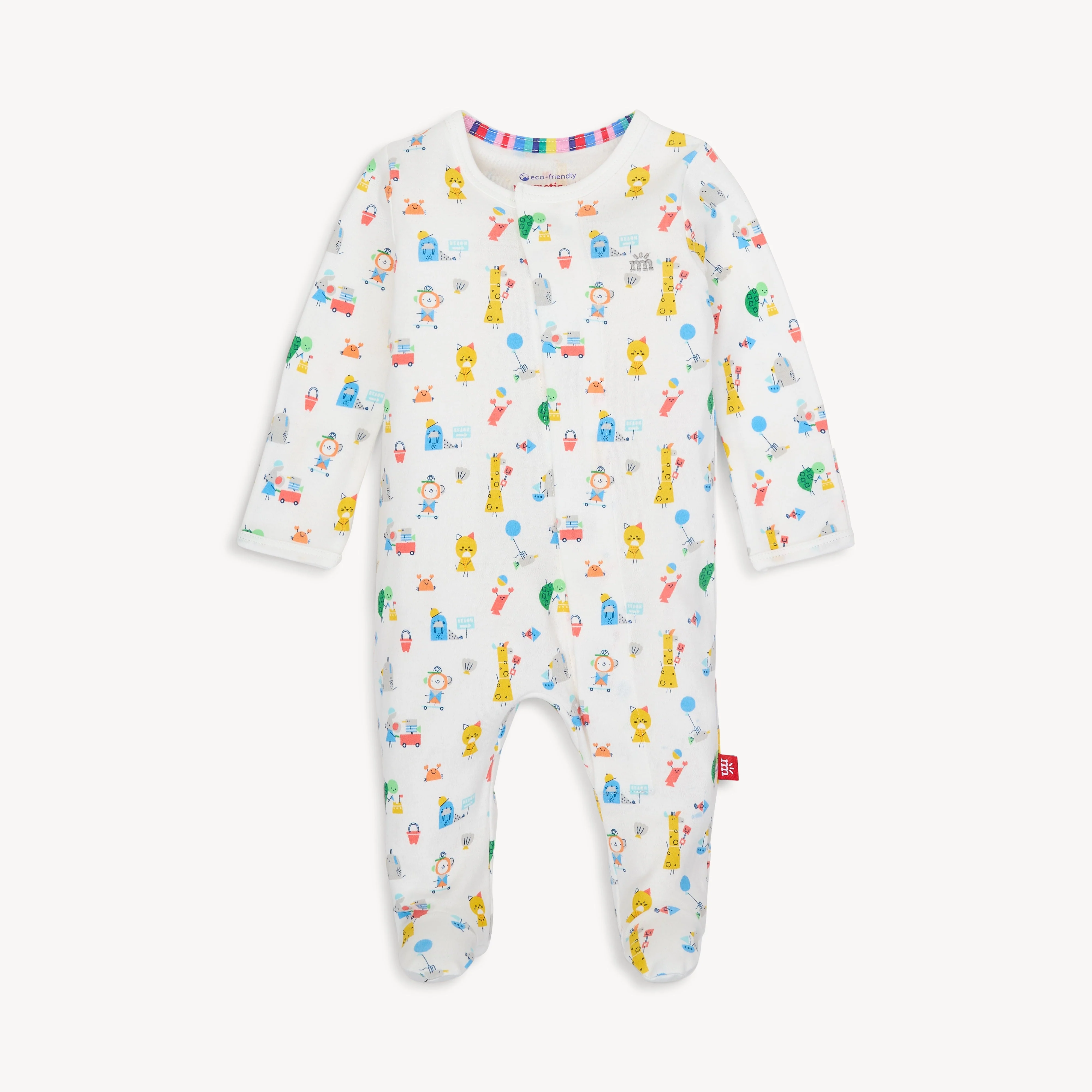 seaside sand squad organic cotton magnetic parent favorite footie - re-loved