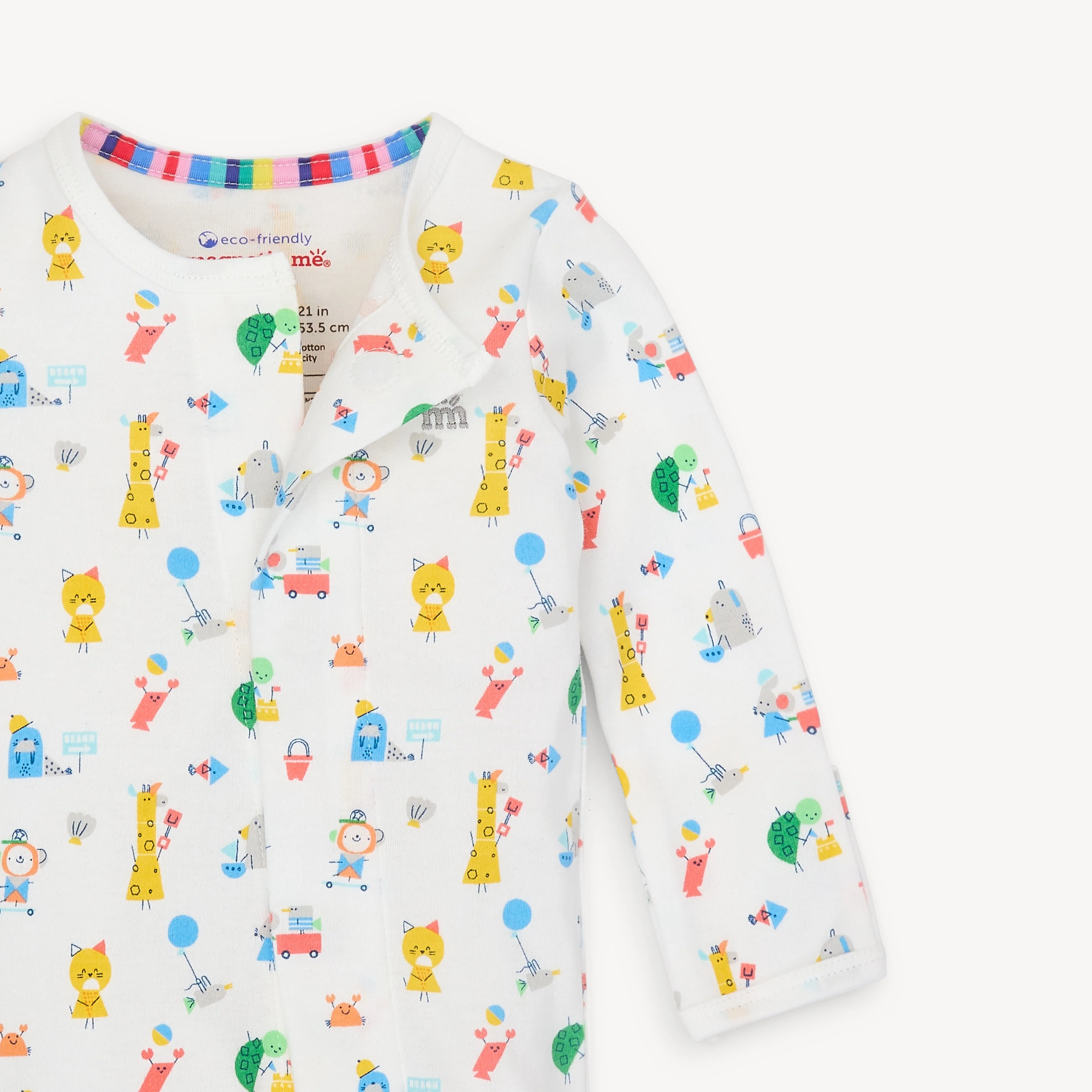 seaside sand squad organic cotton magnetic parent favorite footie - re-loved - Image 2