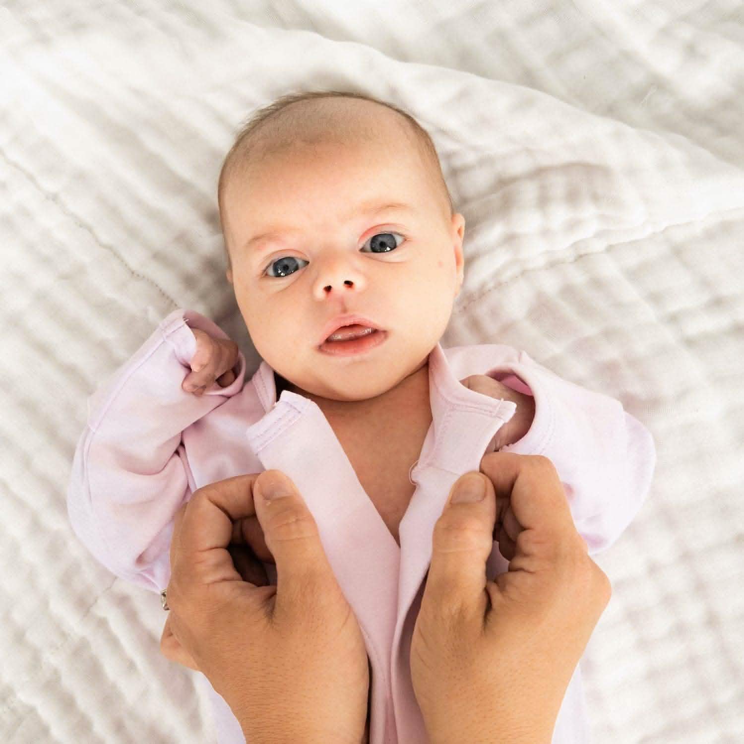 soft petal pink organic cotton magnetic parent favorite footie - re-loved - Image 4